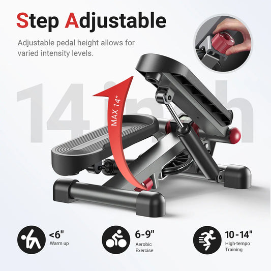UTRYUP Stair Stepper for Exercise, Mini Steppers with Resistance Band, Fitness Stepper Exercise Home Workout Equipment for Full Body Workout, 300Lbs Weight Capacity