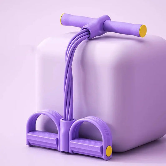 6-Tube Elastic Resistance Trainer with Foot Pedals – Portable, Stretchable & Simple to Use